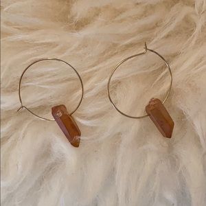 Hoop earrings with crystals